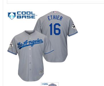 Men's Los Angeles Dodgers #16 Andre Ethier Blue New Cool Base 2017 World Series Bound Stitched MLB Jersey