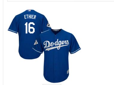 Men's Los Angeles Dodgers #16 Andre Ethier Blue New Cool Base 2017 World Series Bound Stitched MLB Jersey