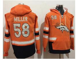 Nike Denver Broncos #58 Von Miller Orange Navy Blue Name & Number Pullover NFL Hoodie