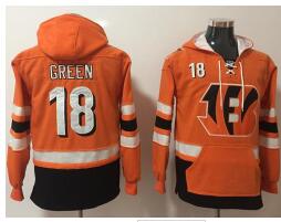 Nike Cincinnati Bengals #18 A.J. Green Orange Black Name & Number Pullover NFL Hoodie