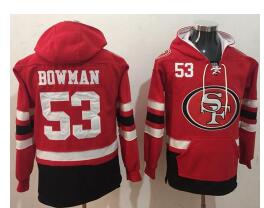 Nike San Francisco 49ers #53 NaVorro Bowman Red Black Name & Number Pullover NFL Hoodie