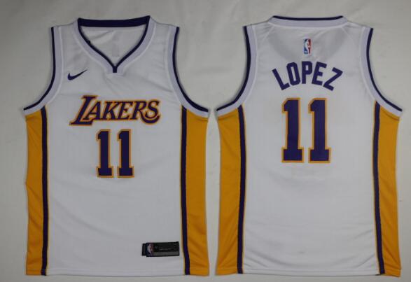 Nike Los Angeles Lakers 11 Brook Lopez    White