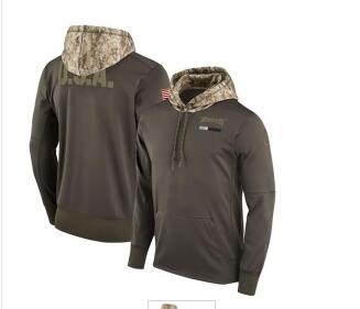 Men's Philadelphia Eagles Nike Olive Salute to Service Sideline Therma Pullover Hoodie