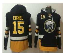 Men's Buffalo Sabres #15 Jack Eichel Navy Blue Pocket Stitched NHL Old Time Hockey Pullover Hoodie