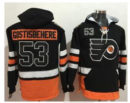 Flyers #53 Shayne Gostisbehere Black Name & Number Pullover NHL Hoodie