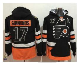 Flyers #17 Wayne Simmonds Black Name & Number Pullover NHL Hoodie