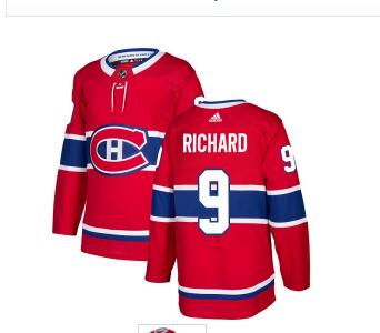 Adidas Canadiens #9 Maurice Richard Red Home Authentic Stitched NHL Jersey