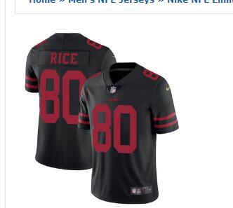 Nike San Francisco 49ers #80 Jerry Rice Black Alternate Men's Stitched NFL Vapor Untouchable Limited Jersey