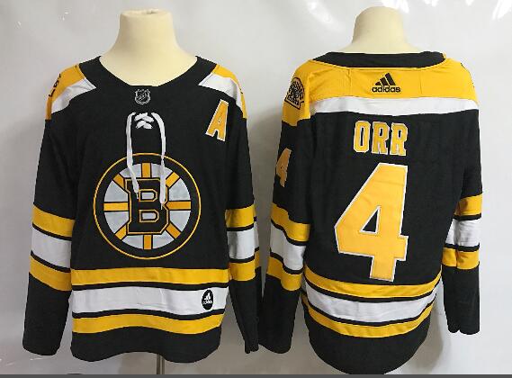 Adidas Men's Boston Bruins #4 Bobby Orr Black NHL Jerseys