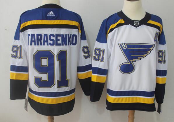 Adidas Men St. Louis Blues 91 Vladimir Tarasenko blue men nhl ice hockey jerseys White