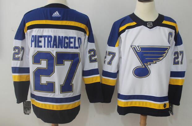 Men's Adidas St. Louis Blues #27 Alex Pietrangelo White Stitched NHL Jersey