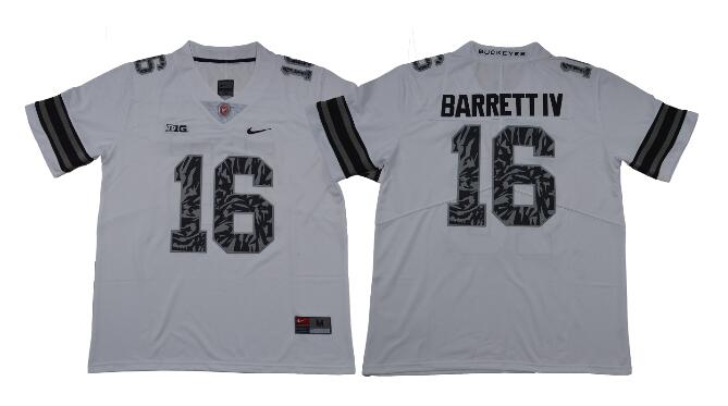 2017 New Ohio State Buckeyes Gridiron Gray Camo Fashion Stitched Jersey 16 Barrett IV Jersey White