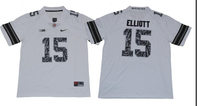 2017-2018 New Ohio State Buckeyes 15 Ezekiel Elliott red men College ncaa Football Jerseys White