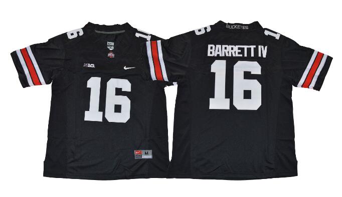Ohio State Buckeyes #16 J.T. Barrett IV Jersey Black
