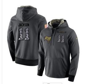 NFL Men's Nike Tampa Bay Buccaneers #11 DeSean Jackson Stitched Black Anthracite Salute to Service Player Performance Hoodie