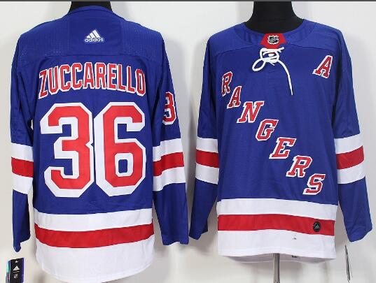 Adidas Rangers #36 Mats Zuccarello Royal Blue Home Men Stitched NHL Jersey