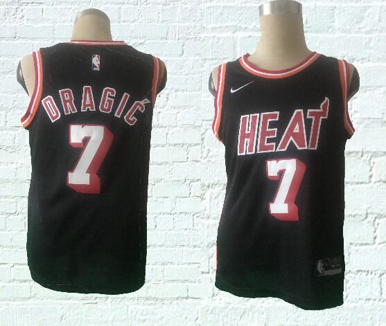 New Nike Heat 7# ORAGIC Stiched NBA Jerseys Black