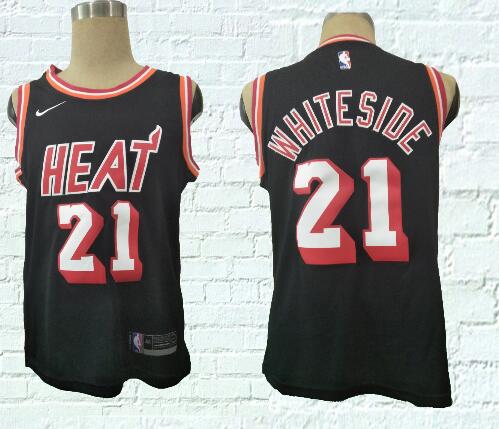 New Nike Heat 21#WHATESIDE Stiched NBA Jerseys Black