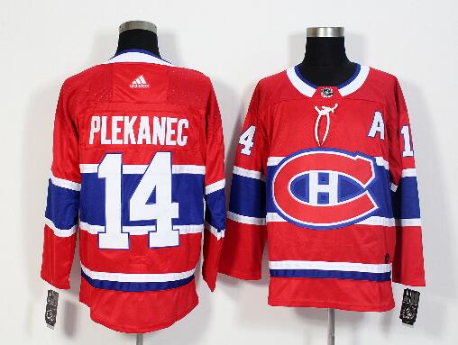 Custom Adidas Canadiens #14 Tomas Plekanec Red Home Stitched NHL Jersey