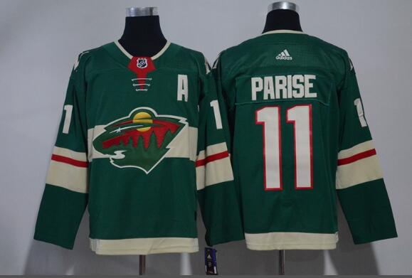 Adidas New  Minnesota Wild 11 Zach Parise beige green men nhl ice hockey jerseys