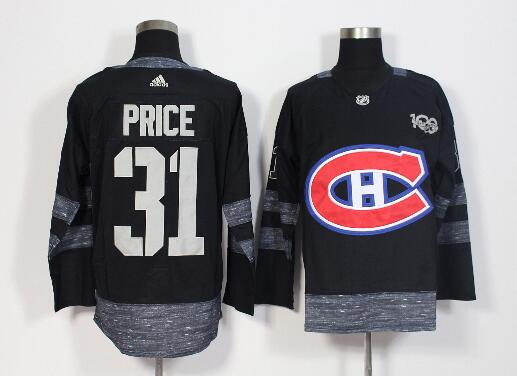 Canadiens #31 Carey Price Black 1917-2017 100th Anniversary Stitched NHL Jersey