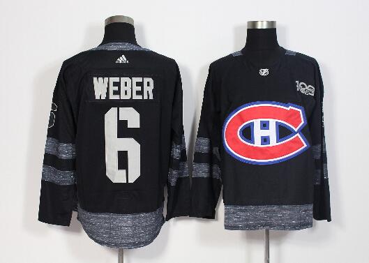 Canadiens #6 Shea Weber Black 1917-2017 100th Anniversary Stitched NHL Jersey