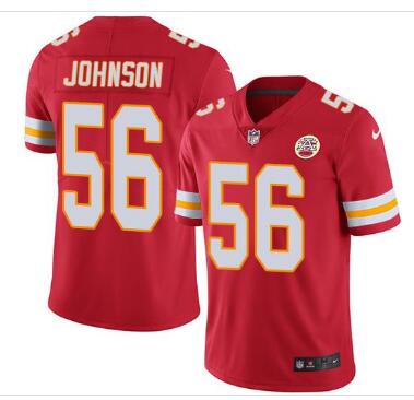 Nike Kansas City Chiefs #56 Derrick Johnson Red Team Color Men's Stitched NFL Vapor Untouchable Limited Jersey