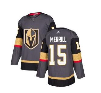 Adidas Vegas Golden Knights #15 Men's Jon Merrill  Gray Home NHL Jersey