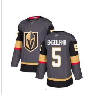 Adidas Golden Knights #5 Deryk Engelland Grey Home Authentic Stitched NHL Jersey