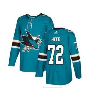 Adidas Sharks #72 Tim Heed Teal Home Authentic Stitched NHL Jersey