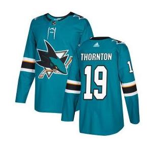 Adidas Sharks #19 Joe Thornton Teal Home Authentic Stitched NHL Jersey