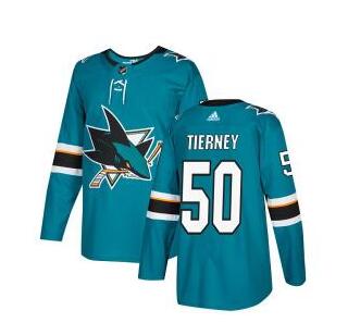 Adidas Sharks #50 Chris Tierney Teal Home Authentic Stitched NHL Jersey