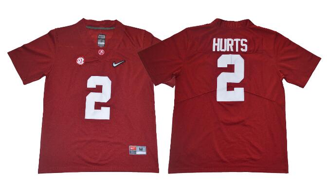 Alabama Crimson Tide 2 Jalen Hurts red men ncaa college Football Jerseys