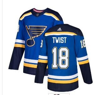 Men's Adidas St. Louis Blues #18 Tony Twist Blue Home Stitched NHL Jersey