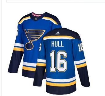 Men's Adidas St. Louis Blues #16 Brett Hull Blue Home Stitched NHL Jersey