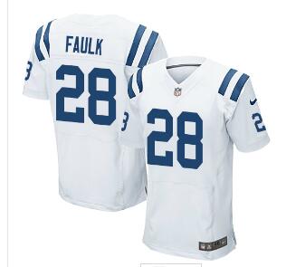 Nike Colts #28 Marshall Faulk White Men's Stitched NFL Elite Jersey