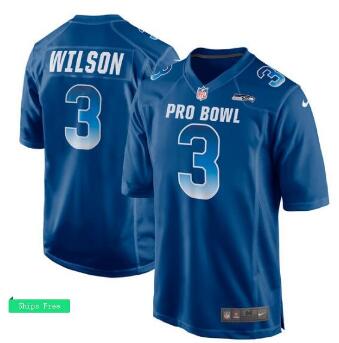 Men's NFC Russell Wilson Nike Royal 2018 Pro Bowl Game Jersey