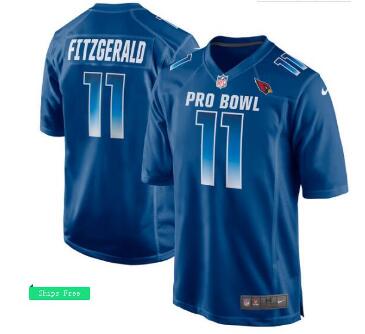 Men's NFC Larry Fitzgerald Nike Royal 2018 Pro Bowl Game Jersey