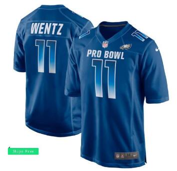 Men's NFC Carson Wentz Nike Royal 2018 Pro Bowl Game Jersey