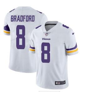 Nike Minnesota Vikings #8 Sam Bradford White Men's Stitched NFL Vapor Untouchable Limited Jersey