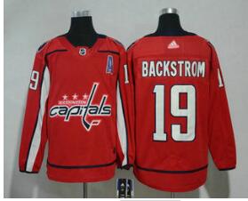 Men's Washington Capitals #19 Nicklas Backstrom Red With A Patch 2017-2018 Hockey Stitched NHL Jersey