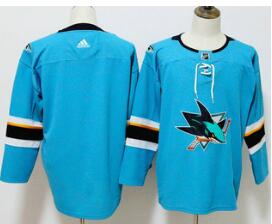 Men's San Jose Sharks Blank Teal Blue 2017-2018 Hockey Stitched NHL Jersey