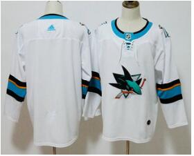 Men's San Jose Sharks Blank White 2017-2018 Hockey Stitched NHL Jersey