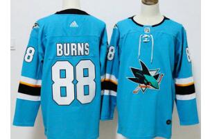 Men's San Jose Sharks #88 Brent Burns Teal Blue 2017-2018 Hockey Stitched NHL Jersey