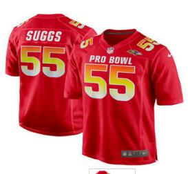 Men's Baltimore Ravens #55 Terrell Suggs Red 2018 Pro Bowl Stitched NFL Nike Game Jersey