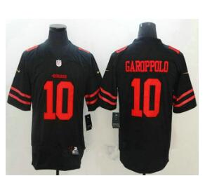 Stitched 10 Jimmy Garoppolo  Men Black Football Jersey