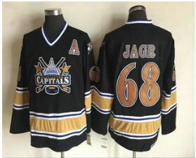 Men's Washington Capitals #68 Jaromir Jagr 2000-01 Black CCM Vintage Throwback Jersey