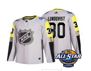 Men's New York Rangers #30 Henrik Lundqvist Grey 2018 NHL All-Star Stitched Ice Hockey Jersey