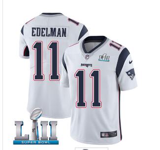 Men's Nike Patriots #11 Julian Edelman White Super Bowl LII Stitched NFL Vapor Untouchable Limited Jersey