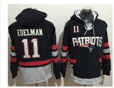 Nike Patriots #11 Julian Edelman Navy Blue Sawyer Hooded Sweatshirt NFL Hoodie